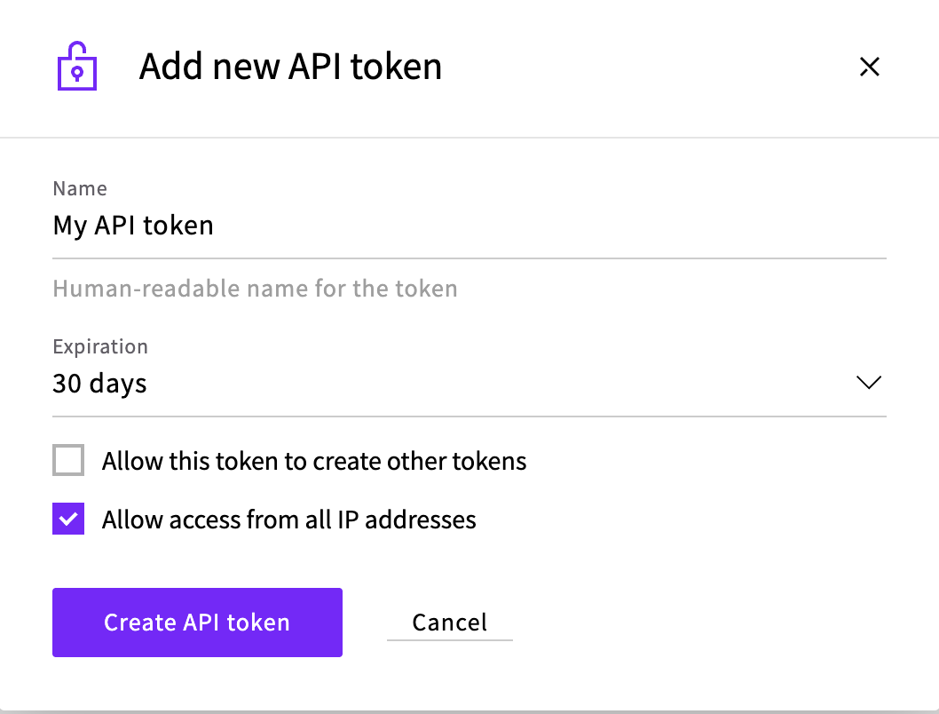 Crearea unui tokenAPIîn Panoul de control UpCloud